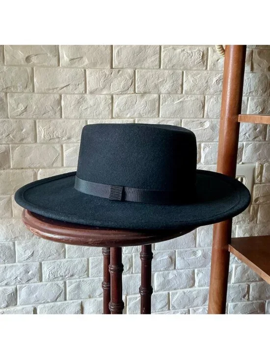 Vintage Phillip Somerville Black Wool Felt Hat - Picture 2 of 9